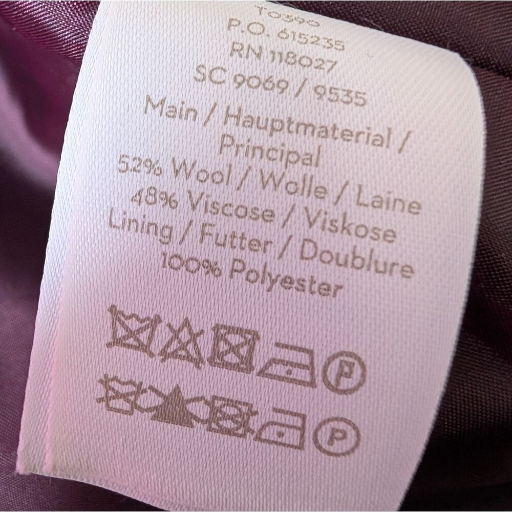 Boden Stanhope Coat Bright Pansy Magenta Pink Wool Blend Historical Women 6 Rare - Picture 5 of 6